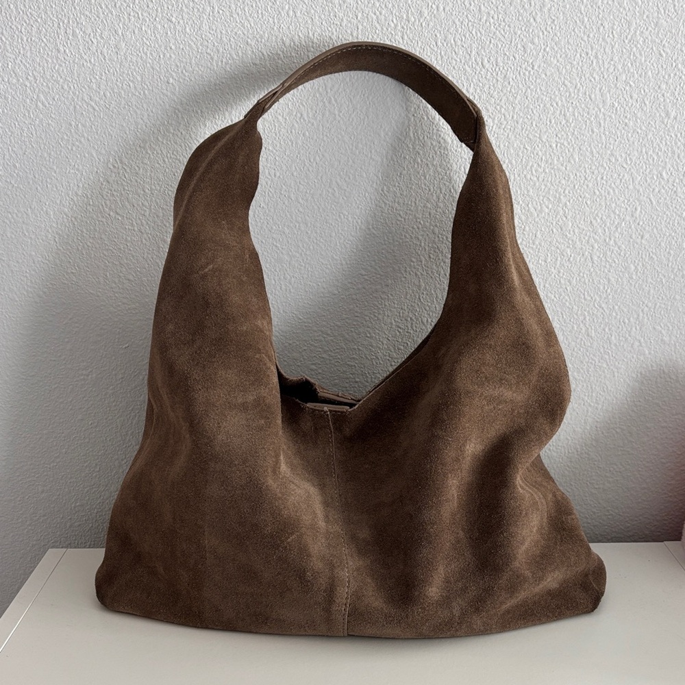 & Other Stories Brown Suede Hobo Bag